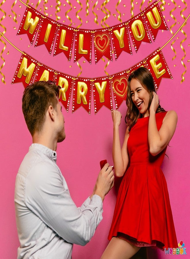 ووبوكس لافتة ما قبل الزفاف من ووبوكس، لافتة "هل تقبلين الزواج بي؟"، عناصر تزيين ما قبل الزفاف (FP4408) - Image 5